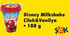 DİSNEY MİLKSHAKE ÇİLEK&VANİLYA 188 G fiyat ve kampanya bilgisi